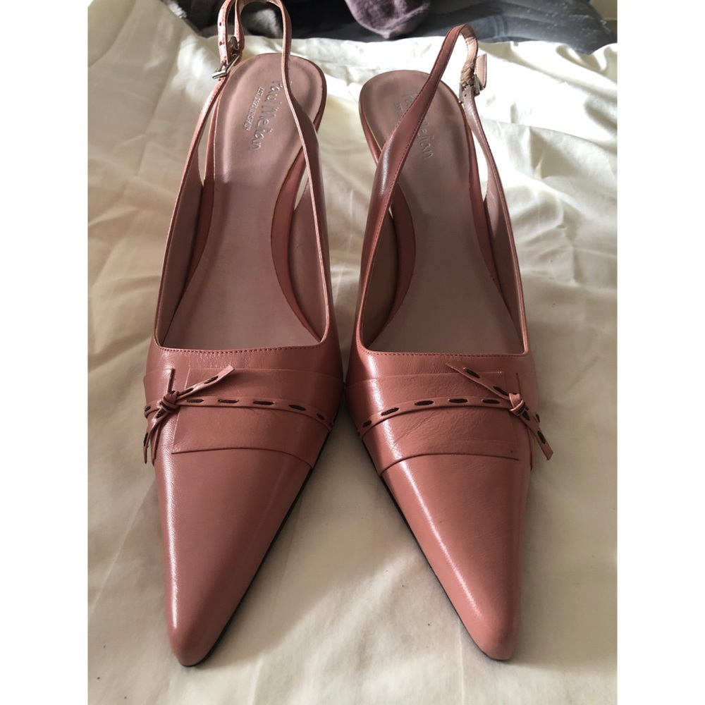 Dusty pink sling back heels